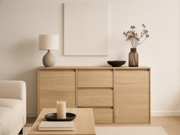 sideboard cabinet with drawers light oak white washed wooden effect bedroom living room storage