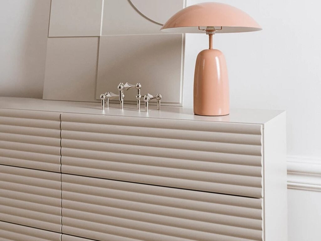 150cm TV Unit Cashmere Beige Fluted TV Cabinet Ribbed Wide Stand with Storage for up to 65 inch TV  - Toyo