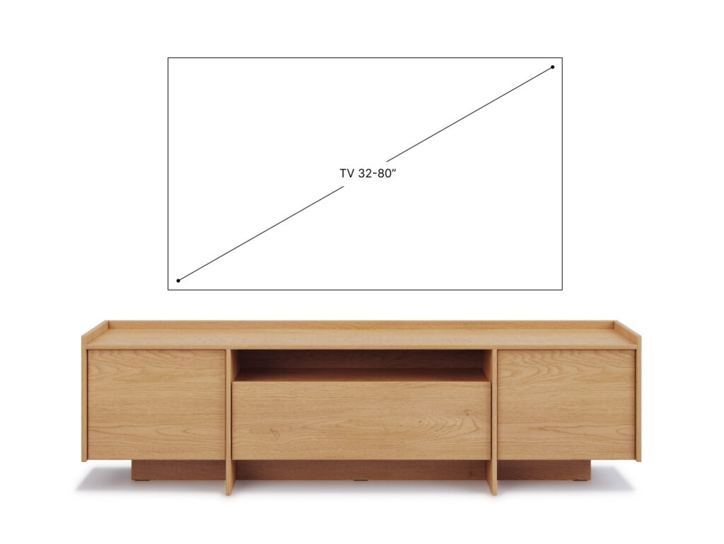 Extra Large TV Unit Storage Cabinet 200cm Modern Large Living Room Unit Washed Light Oak Handleless - Japandi