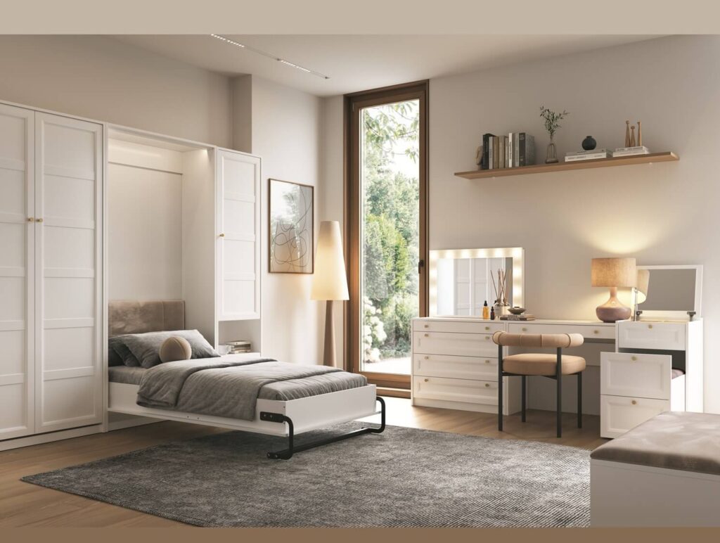 Narrow Dressing Table Stool with Storage Mirror Jewellery Box Small White Vanity Desk 50cm Unit Gold Handles - Rel