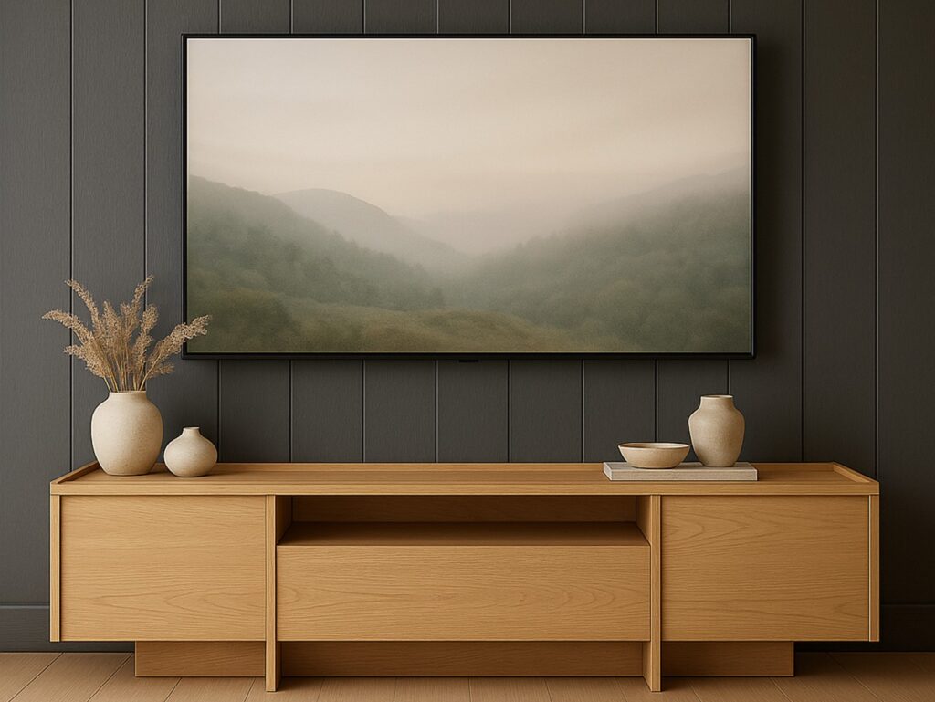 Extra Large TV Unit Storage Cabinet 200cm Modern Large Living Room Unit Washed Light Oak Handleless - Japandi