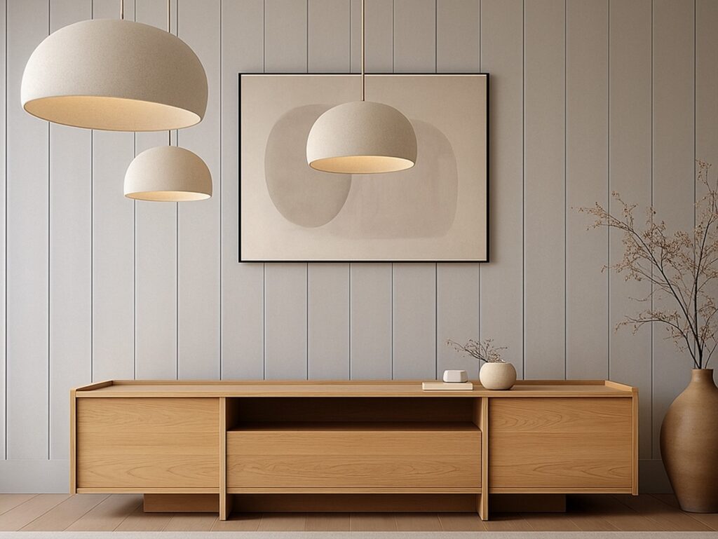 Long Sideboard Storage Cabinet 200cm Modern Large Lowboard Unit Washed Light Oak Handleless - Japandi