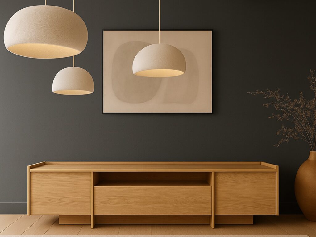 Long Sideboard Storage Cabinet 200cm Modern Large Lowboard Unit Washed Light Oak Handleless - Japandi