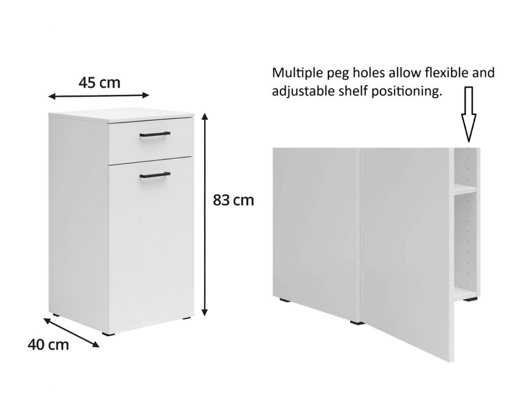 Narrow Storage Cabinet Small Drawer Slim Unit White Space Saving Lounge Living Room Furniture Multi