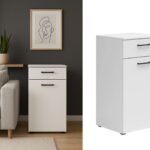 narrow storage cabinet white small drawer slim space saving living room lounge furniture multi