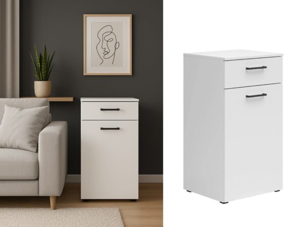 narrow storage cabinet white small drawer slim space saving living room lounge furniture multi