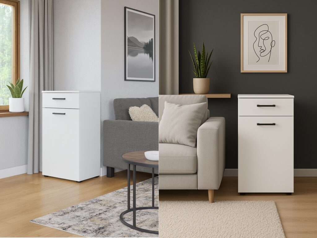 Narrow Storage Cabinet Small Drawer Slim Unit White Space Saving Lounge Living Room Furniture Multi
