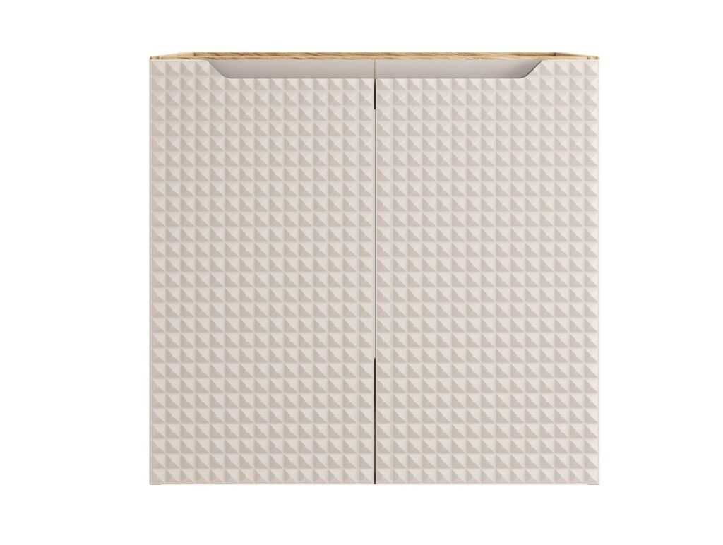 Beige Bathroom Vanity Unit 600mm Sink Cabinet with Basin Wall Hung Floating Luxury Light Oak Storage Luxor