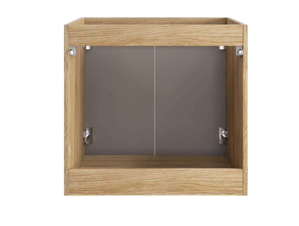Beige Bathroom Vanity Unit 600mm Sink Cabinet with Basin Wall Hung Floating Luxury Light Oak Storage Luxor