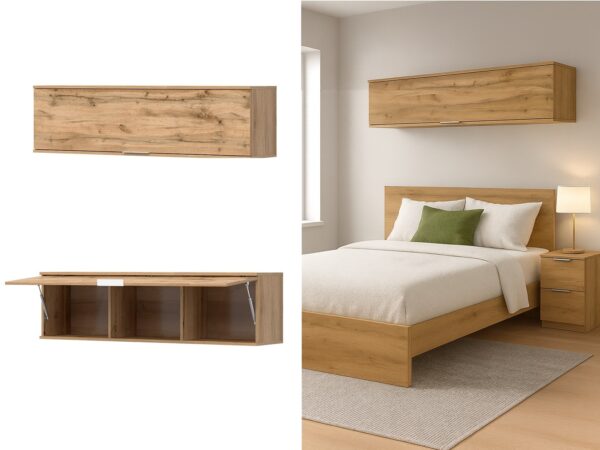 wall storage unit cabinet bedroom oak zele vollage