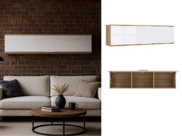 wall storage unit living room white gloss cabinet zele collage