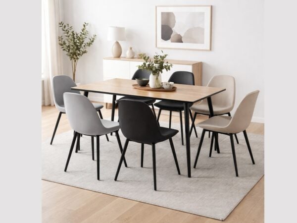 Small kitchen table narrow dining table oak black 4 6 seater