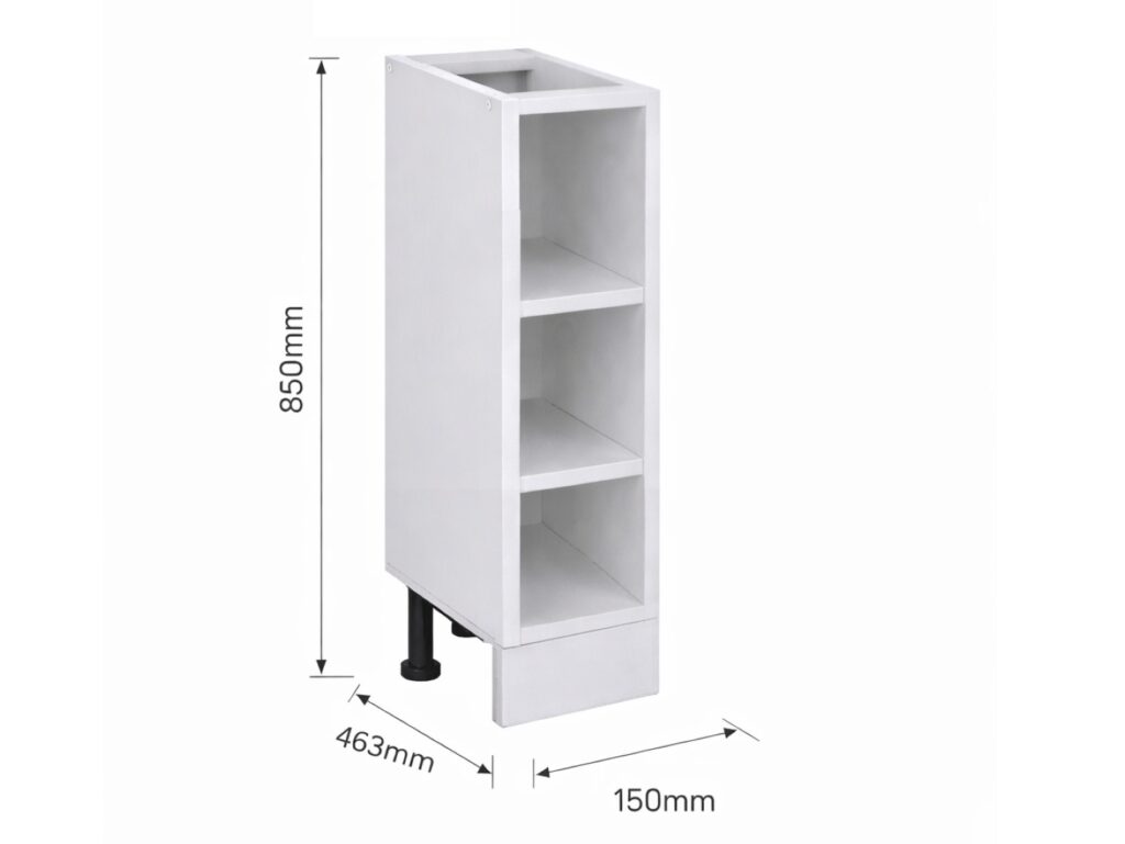 150mm Kitchen Base Unit Slim Cabinet Open Shelf Narrow Infill Cupboard Bottle Rack Storage - Ella Star Nora