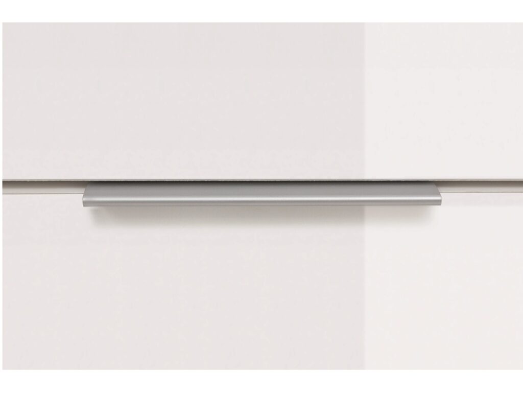 Modern White Gloss & Oak Wide Tall Glass Fronted Display Cabinet Storage 4 Door Unit with LED Light - Zele