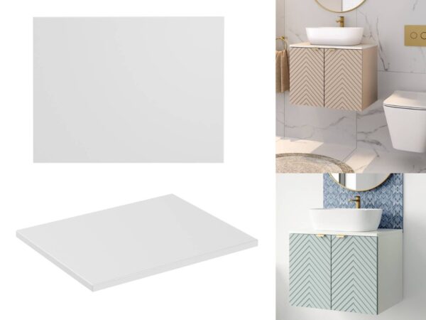 600mm white worktop bathroom countertop white matt collage