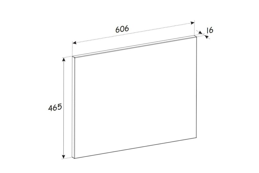 Bathroom Worktop 600mm White Effect Countertop for 600mm Vanity Wall Hung Unit - Cara