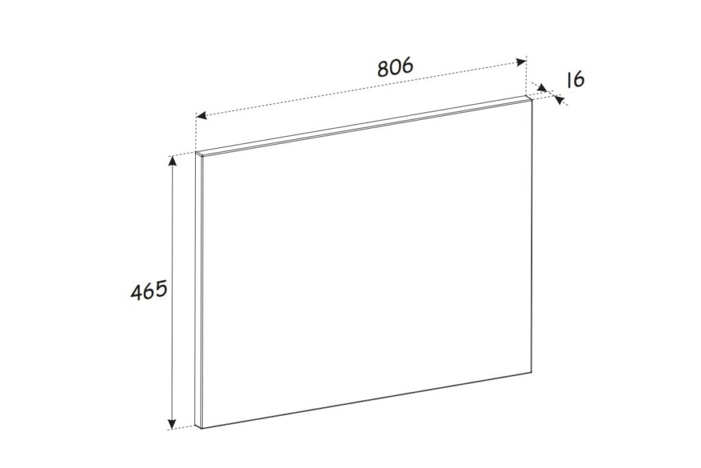 Bathroom Worktop 800mm White Effect Countertop for 800mm Vanity Wall Hung Unit - Cara