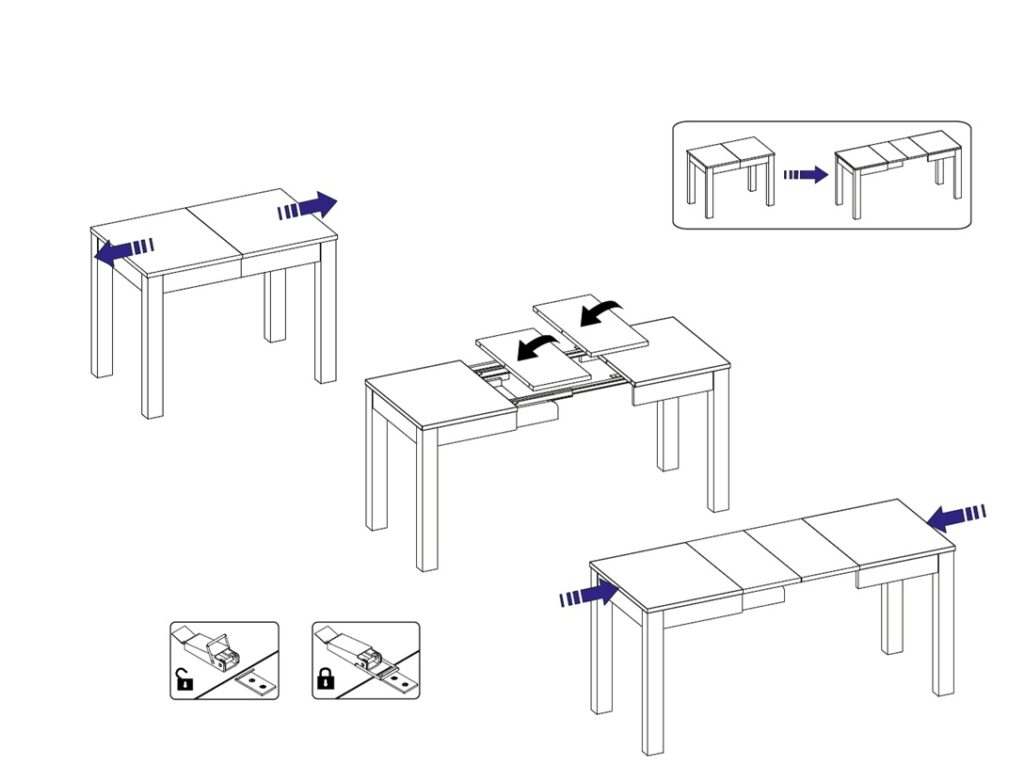 Slim Dining Table Narrow Extendable Oak and White Small Kitchen 2 4 6 8 Seater – Orion