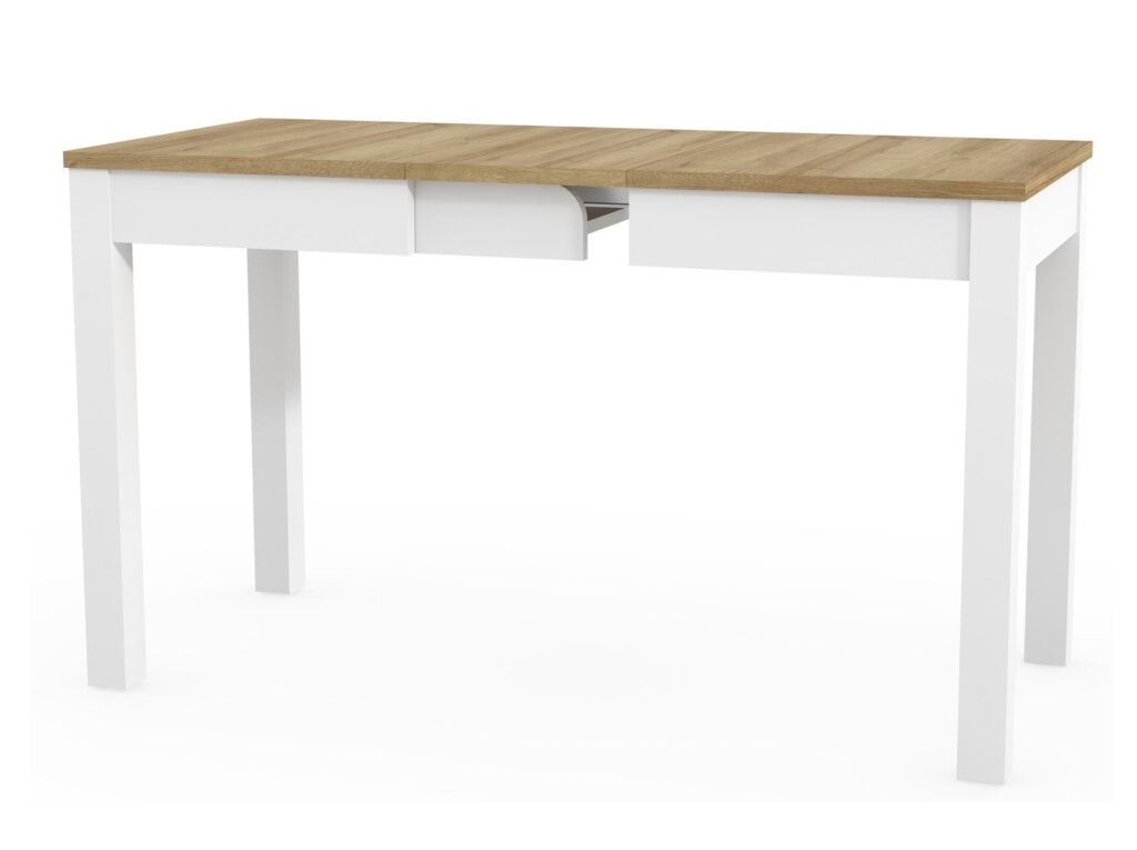 Slim Dining Table Narrow Extendable Oak and White Small Kitchen 2 4 6 8 Seater – Orion