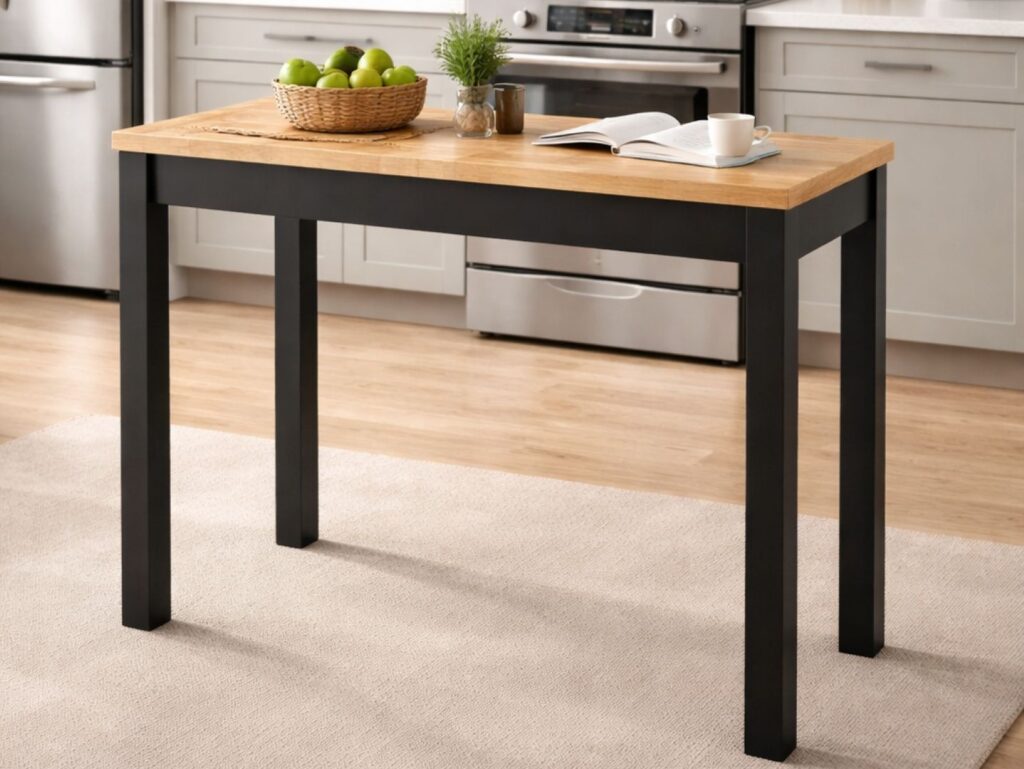 Narrow Dining Table Extendable Slim Black and Oak Small Kitchen 2 4 6 8 Seater – Orion