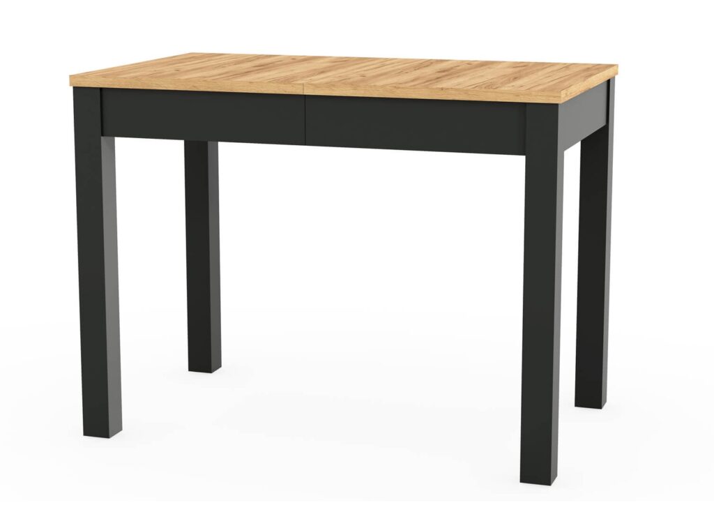 Narrow Dining Table Extendable Slim Black and Oak Small Kitchen 2 4 6 8 Seater – Orion