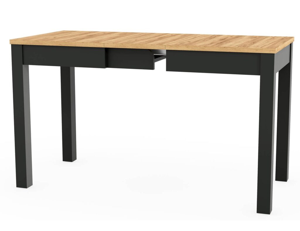 Narrow Dining Table Extendable Slim Black and Oak Small Kitchen 2 4 6 8 Seater – Orion