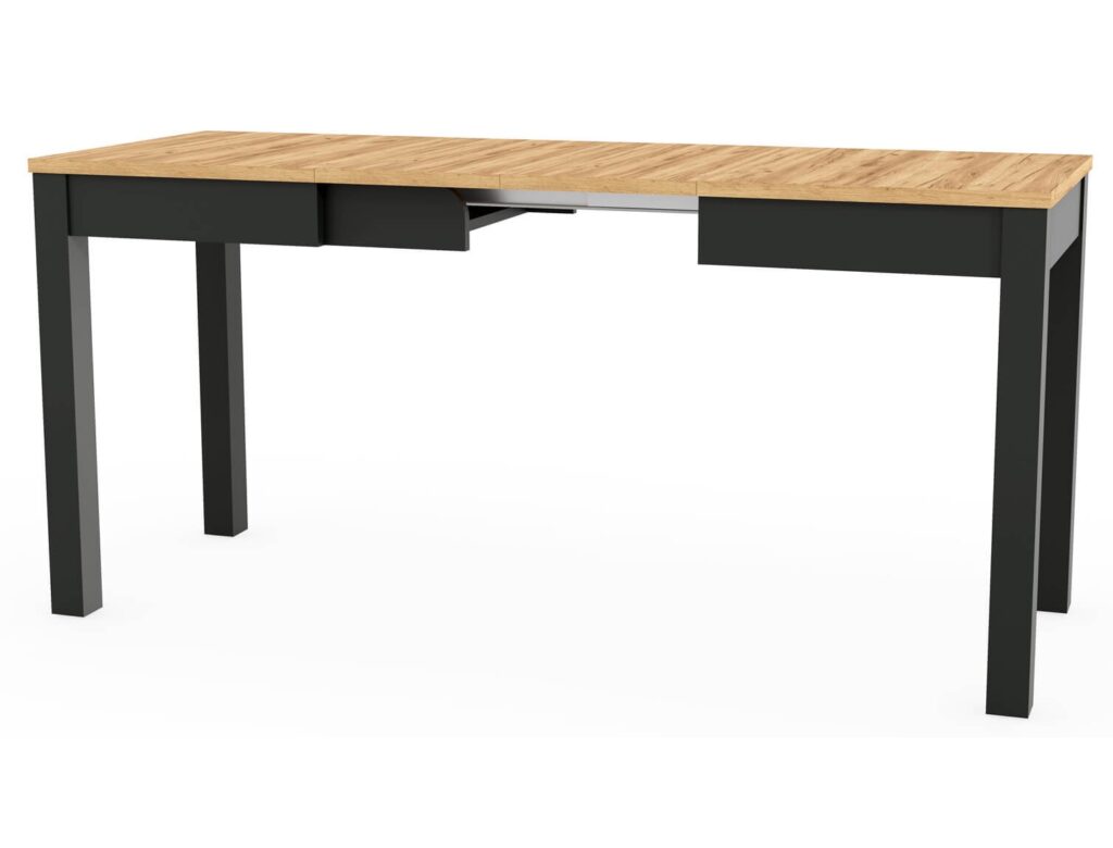 Narrow Dining Table Extendable Slim Black and Oak Small Kitchen 2 4 6 8 Seater – Orion