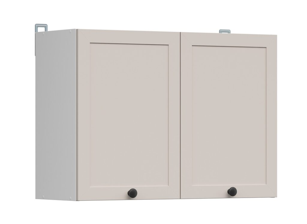 Kitchen Wall Cabinet 800mm Unit Beige Cashmere Modern 2 Door Shaker Cupboard - Junona