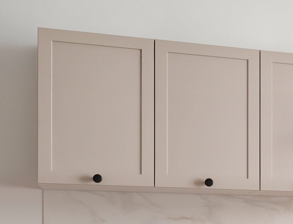 Kitchen Wall Cabinet 800mm Unit Beige Cashmere Modern 2 Door Shaker Cupboard - Junona