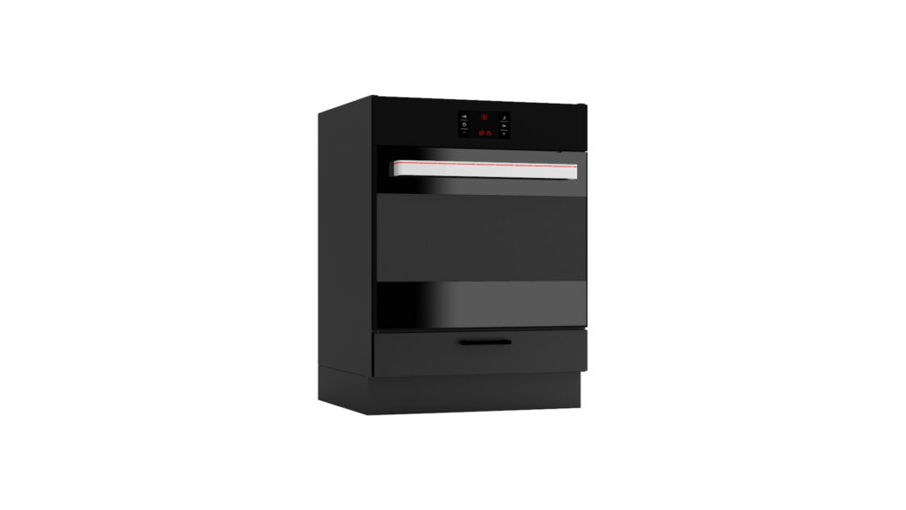 Kitchen Cabinets 8 Unit Fitted Kitchenette with Sink Dark Grey Cupboards Black Worktop Complete 240cm Set - Lina