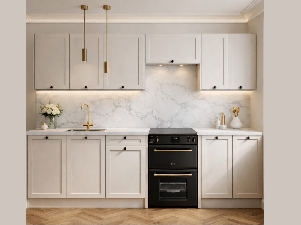 Kitchen Wall Cabinet 600mm Unit Beige Cashmere Modern 2 Door Shaker Cupboard - Junona