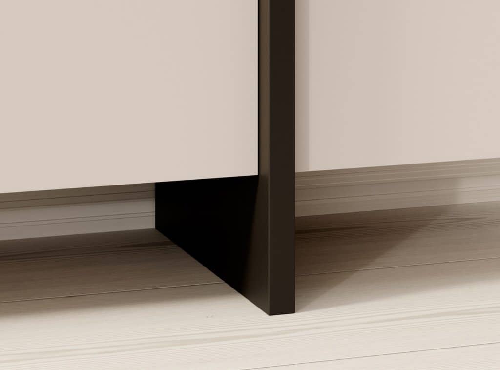 Beige Sideboard Cabinet 140cm Storage Unit Modern Cashmere Black Handleless – Kiznie