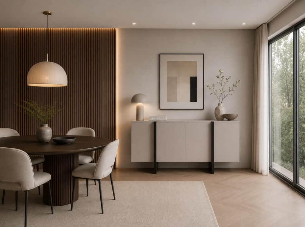 Beige Sideboard Cabinet 140cm Storage Unit Modern Cashmere Black Handleless – Kiznie
