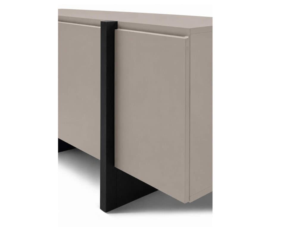 Beige Sideboard Cabinet 140cm Storage Unit Modern Cashmere Black Handleless – Kiznie