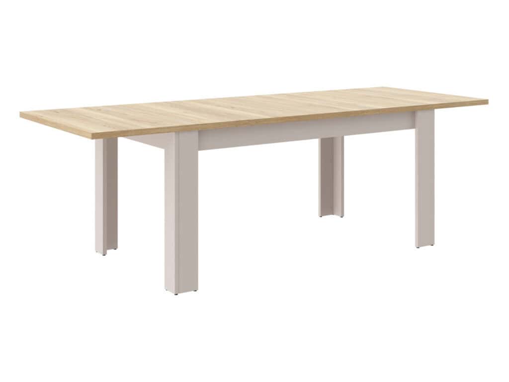 Extendable Dining Table Beige and Light Oak 4 6 8 10 Seater Extending 160cm to 240cm – Net