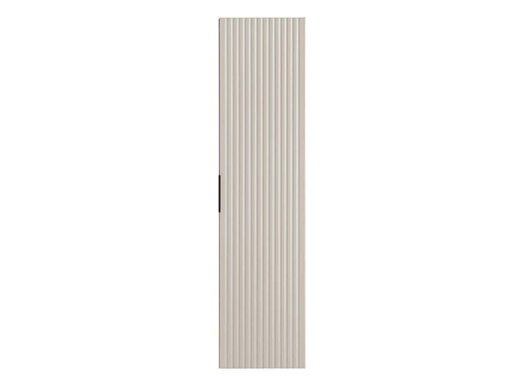 Tall Bathroom Storage Cabinet Wall Hung Beige Cashmere Slim Unit Ribbed Fluted 1 Door Floating Furniture - Adel