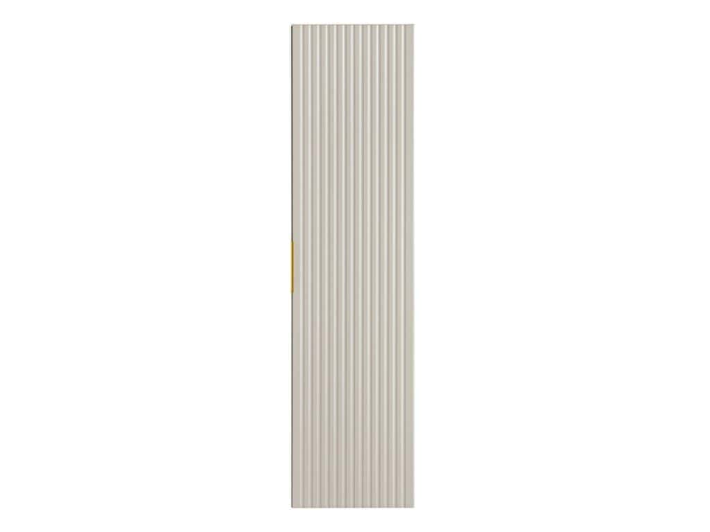 Tall Bathroom Storage Cabinet Wall Hung Beige Cashmere Slim Unit Ribbed Fluted 1 Door Floating Furniture - Adel
